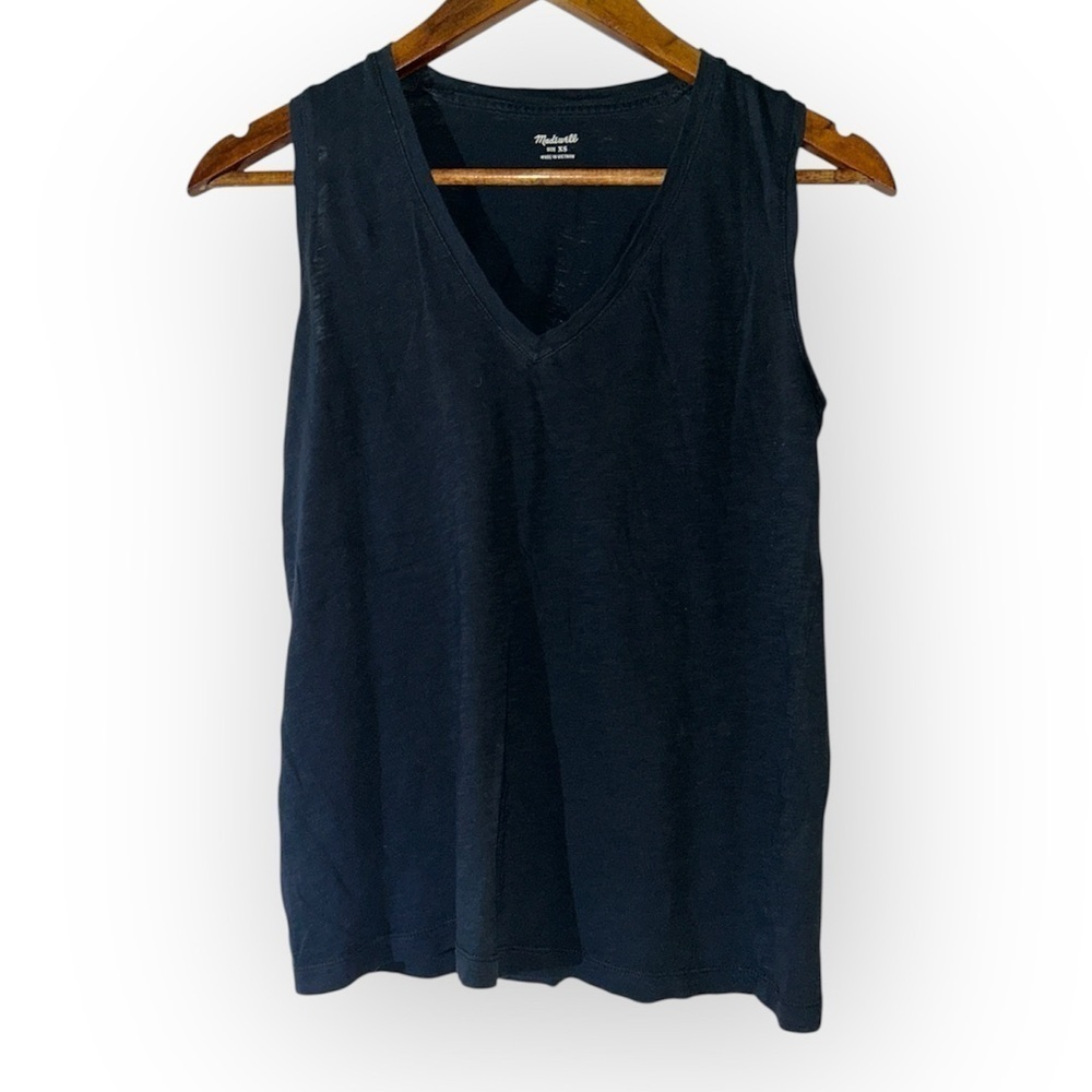Madewell Whisper Cotton V-Neck Tank SIZE XS - Picture 2 of 7